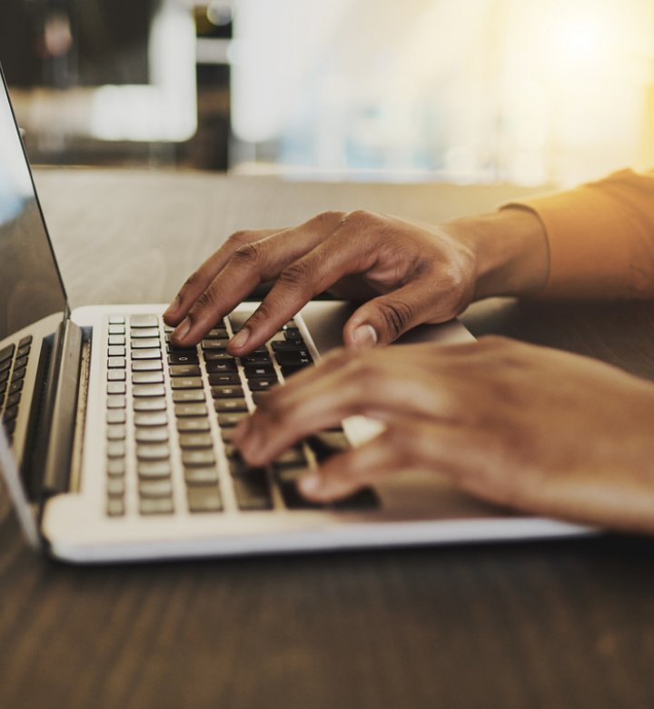 Close up of laptop keyboard.