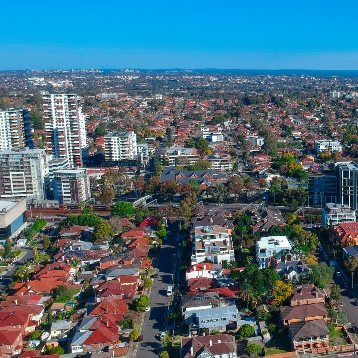 Aerial view of Burwood NSW