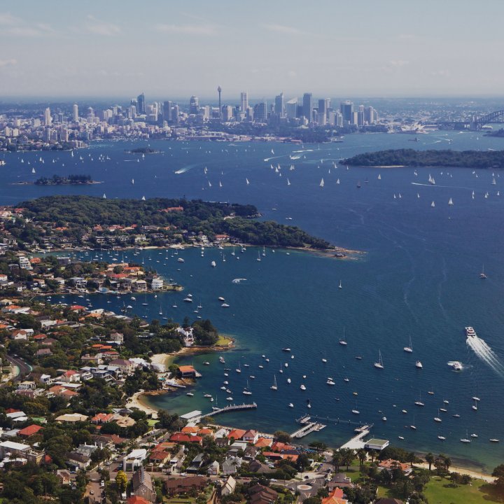 Sydney harbour birdseye